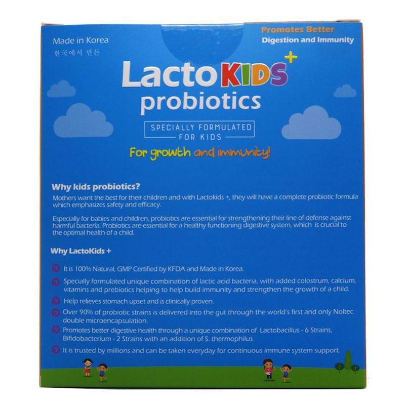 Lactomin Lactokids + Probiotics with added Colostrum, Calcium, Vitamins & Prebiotics, 60 sachets