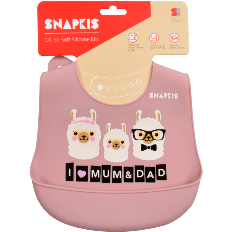 Snapkis Oh-So-Soft silicone Bib Llama Family 1pc