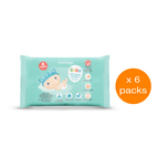 Mannings Baby Mini Wipes New Born 8pcs x 6 Bags