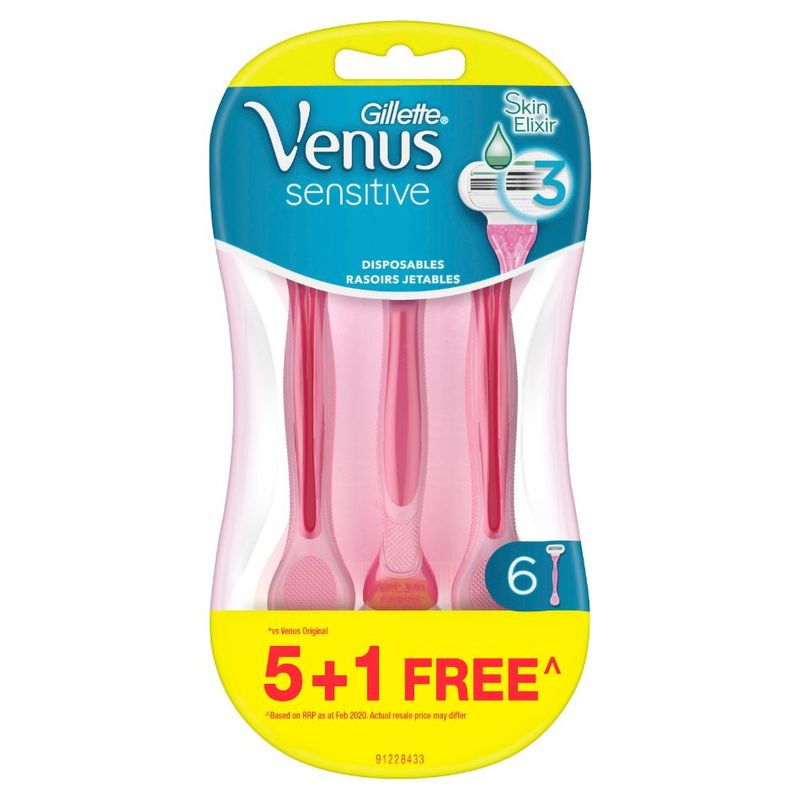 Gillette Venus Sensitive Women's Disposable Razors 6 count, Women's  Shaving, Shaving, Toiletries
