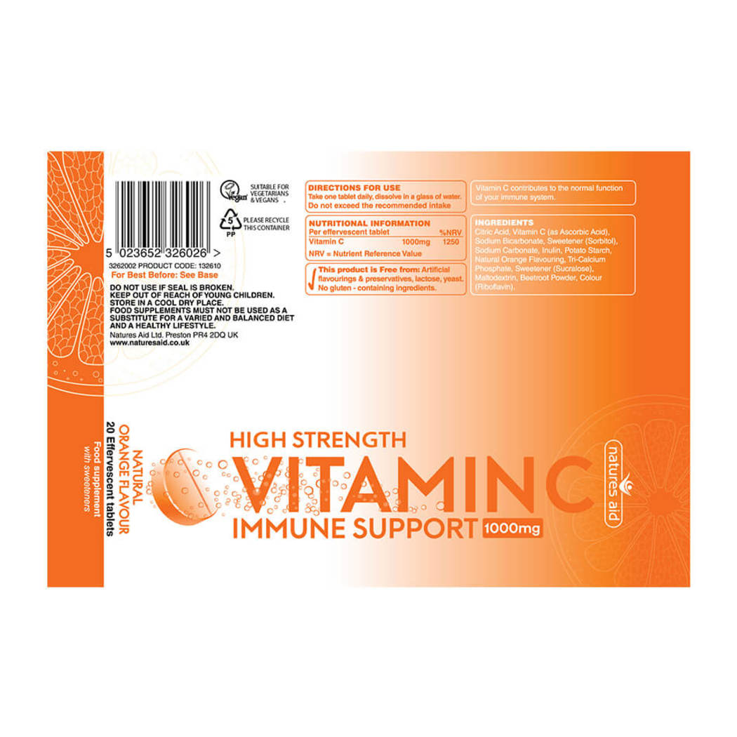 Natures Aid Vitamin C 1000mg Effervescent Tablets Natures Aid Guardian Singapore