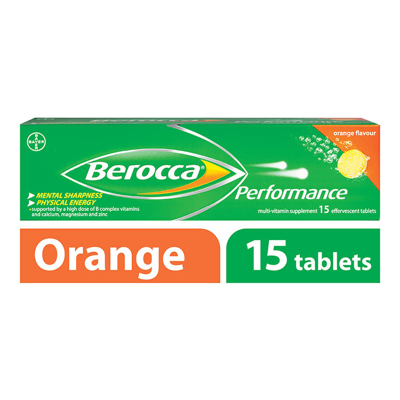 Berocca Performance Vitamin B Orange Energy Effervescent Tablet, 15 tablets