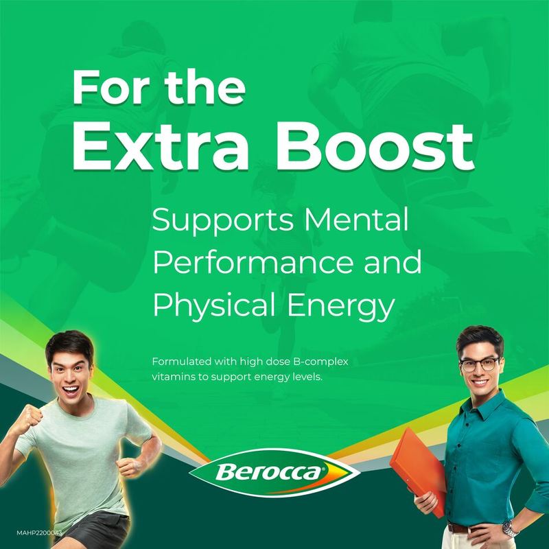 Berocca Performance Vitamin B Mango Energy Effervescent Tablet, 15 tablets