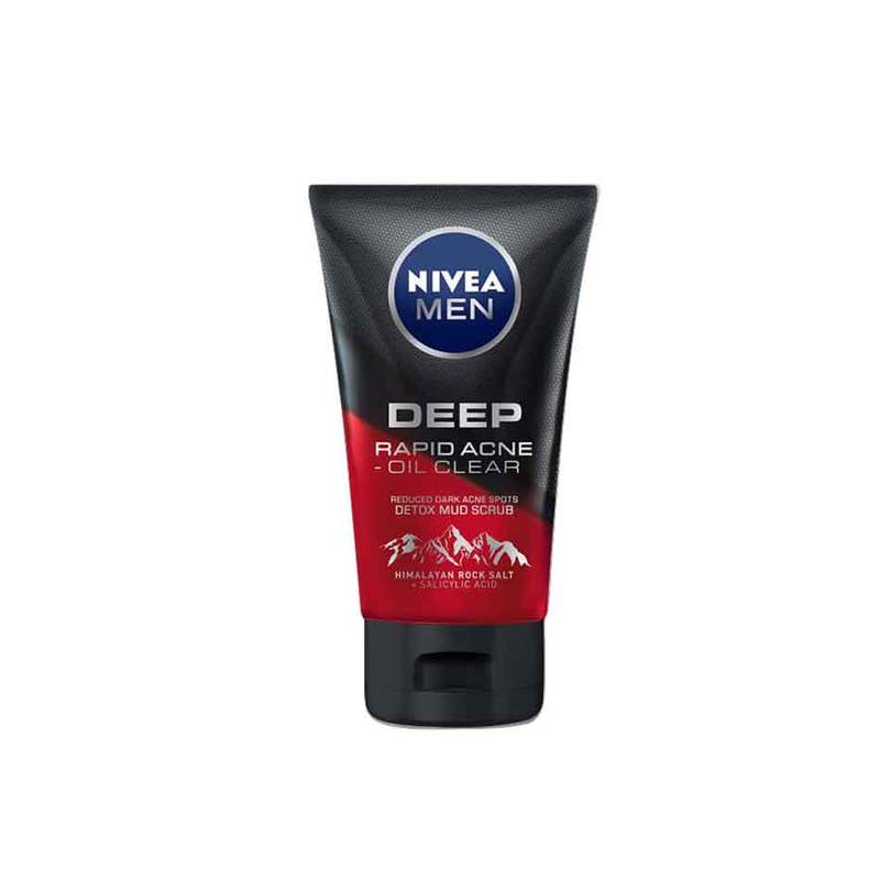 Nivea Men Deep Rapid Acne Oil Clear Detox Mud Scrub 100g