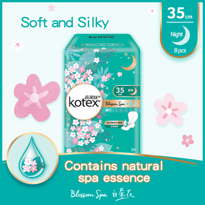 Kotex Blossom Spa White Tea Slim 35cm 8pcs