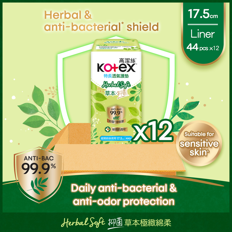Kotex Fresh Herbal Long Panty Liner 44pcs x 12 Pack(Full Case)