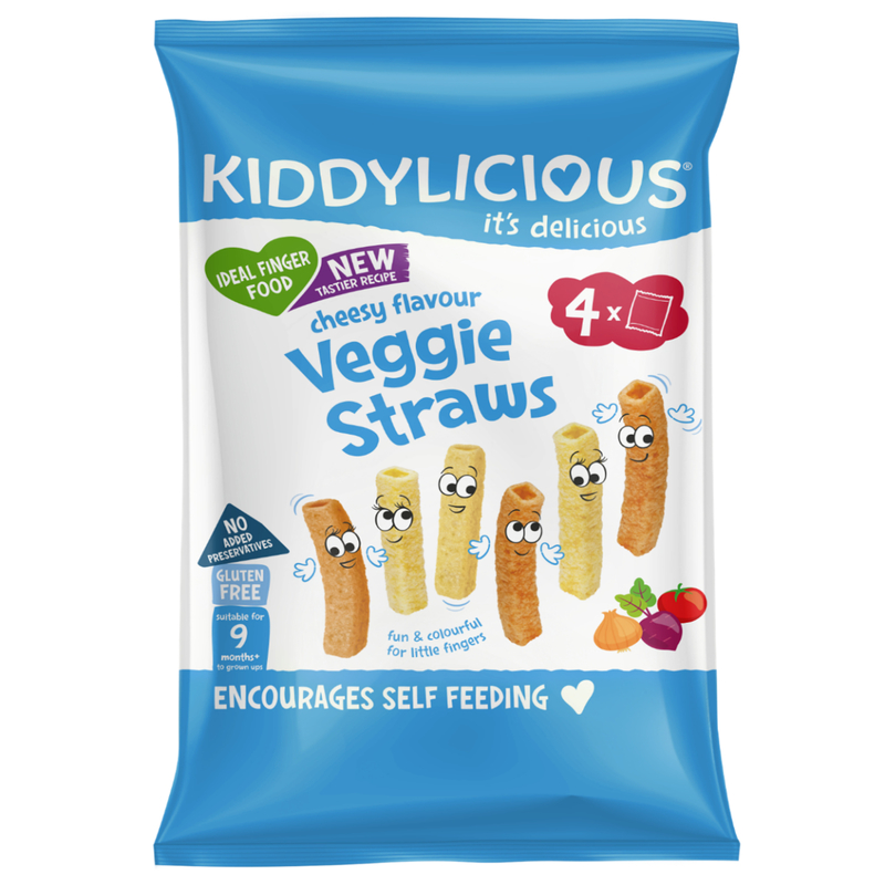 Kiddylicious Veggie Straws Cheesy Flavour 12g x 4 Packs