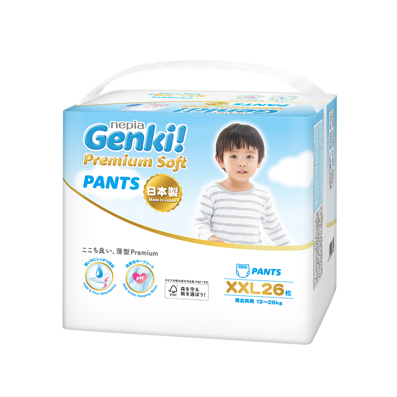 Nepia妮飄Genki!頂級柔軟嬰兒學習褲(XXL) 26片