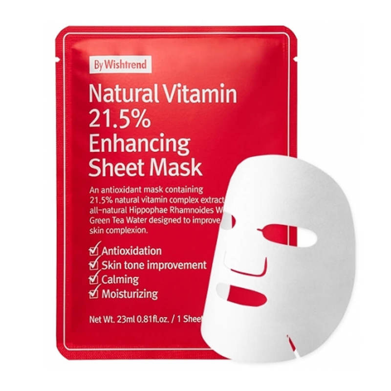 By Wishtrend Natural Vitamin 21.5 Enhancing Sheet Mask, 23g