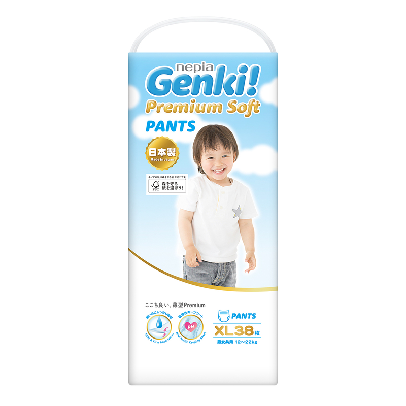 Nepia妮飄Genki!頂級柔軟嬰兒學習褲(XL) 38片
