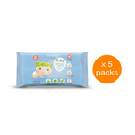 Mannings Baby Wipes Fragrance Free 20pcs x 5 Bags