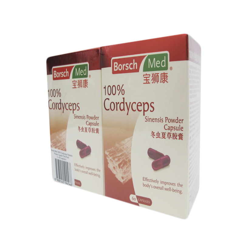 Borsch Med 100% Cordyceps Capsule Twin Pack, 2x60 capsules