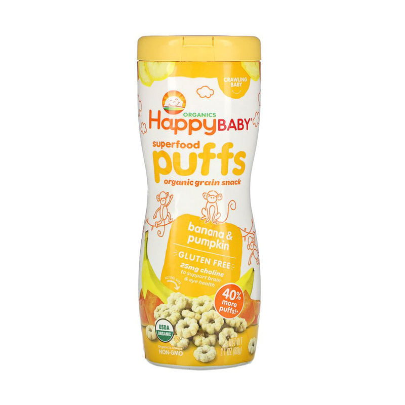 Happy Baby Organics Puffs:Banana&Pumpkin 50g