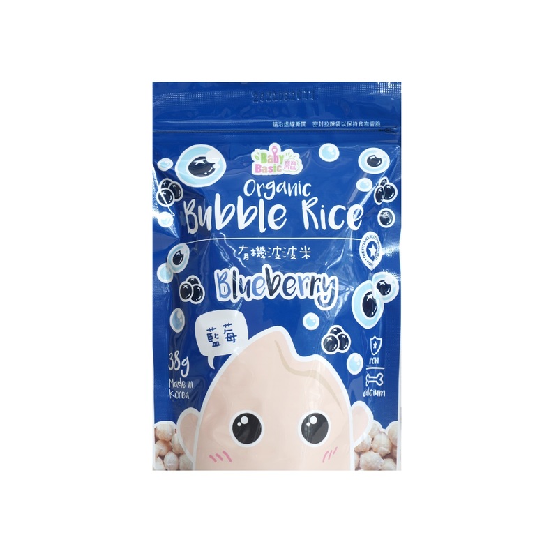 Baby Basic Food Organic Bubble Rice - Blueberry 38g