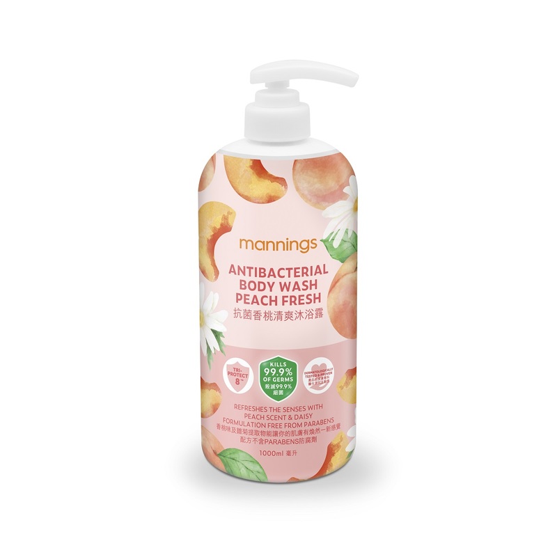 Mannings Antibacterial Body Wash - Peach Fresh 1000ml