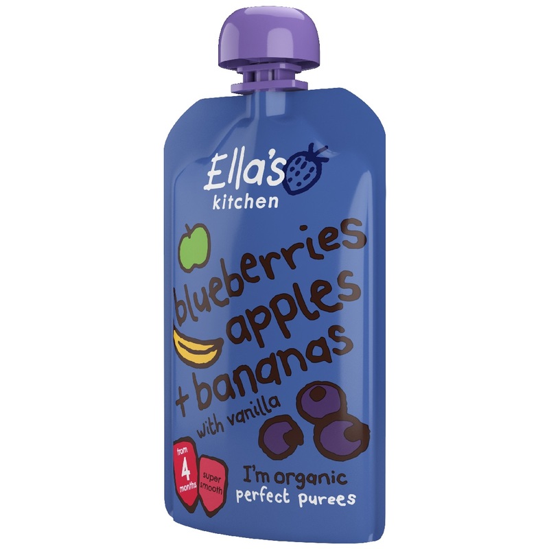 Ella's Kitchen Blueberries, Apples, Bananas With Vanilla 120g