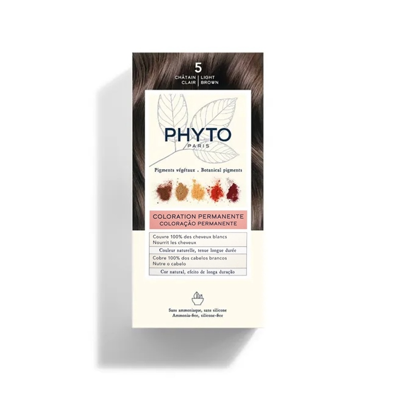 Phytocolor Permanent Botanical Hair Color and Ammonia-Free Light Brown #5
