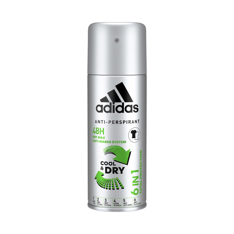 Adidas Men 6 in 1 Anti-Perspirant Spray, 150ml