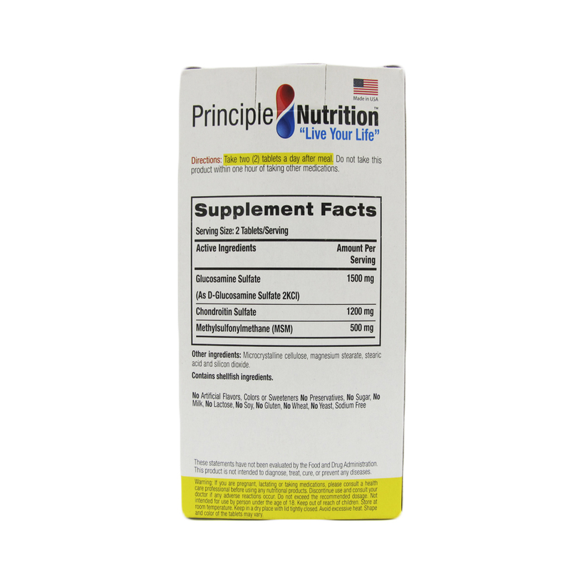 Principle Nutrition Triple Glucosamine + Chondriotin + MSM, 90 tablets