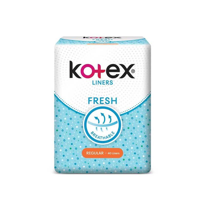 Kotex Regular Unscented Fresh Liners, 40pcs