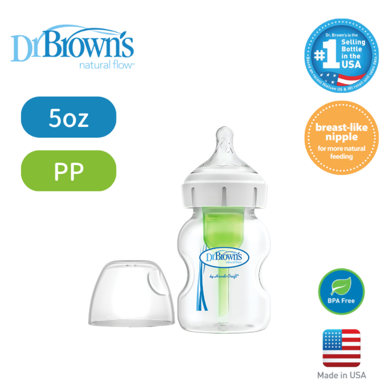 Dr.Brown's Options+ Anti-Colic PP Bottle With Breast-Like Nipple 5oz 1pc