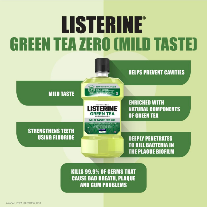 Listerine Mouthwash Green Tea Zero, 100 ml