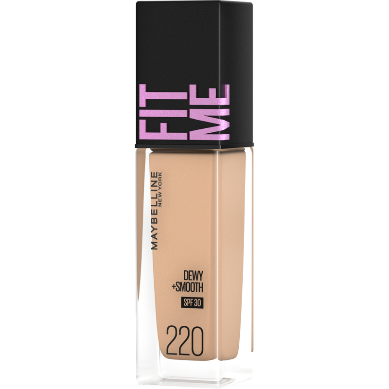 Maybelline Fit Me Dewy + Smooth Liquid Foundation 220 Natural Beige -  [ Hydrates with SPF30 ]  30ml
