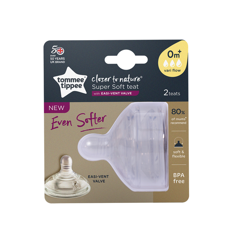 Tommee Tippee Closer to Nature Super Soft Teats 2pk - Vari Flow