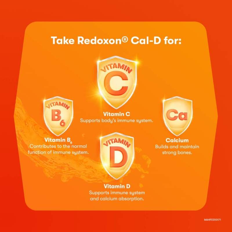 Redoxon Vitamin C, D & Calcium Immunity & Bone Health Effervescent 30s