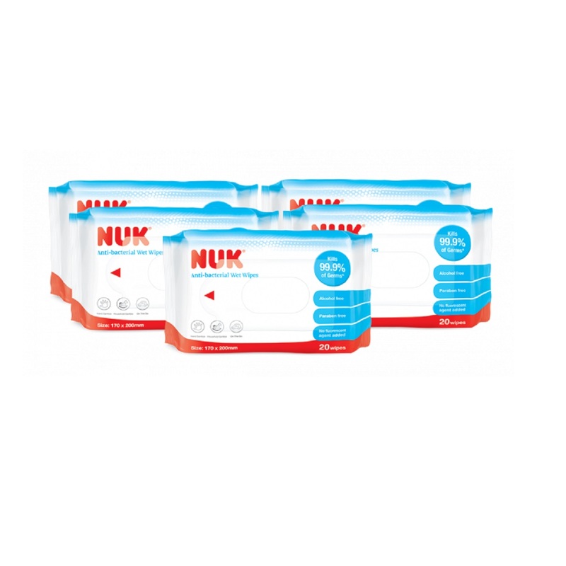Nuk Anti-Bacterial Wipes 20pcs x 5 Packs