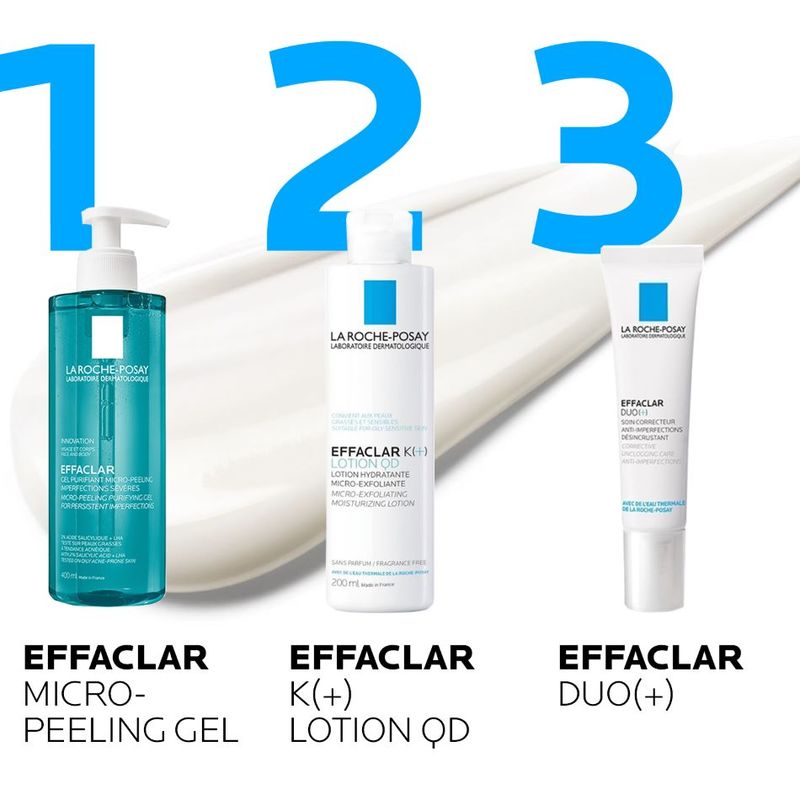 La Roche-Posay Effaclar Micropeeling Gel Cleanser (For Oily Acne-prone Skin, ) 400ml [Suitable on face and back acne]