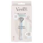 Gillette Venus For Pubic Hair & Skin Women's Razor Handle + 2 Blade Refills