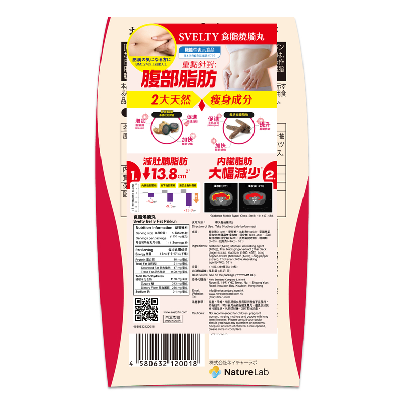 Svelty Belly Fat Pakkun 70pcs