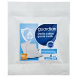 Guardian Sterile Cotton Gauze Swab 8ply 5cm X 5cm, 6pcs