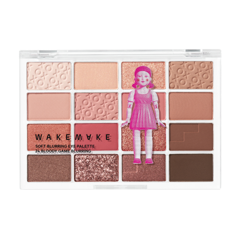 WAKEMAKE Collaboration Netflix <SQUID GAME>Soft Blurring Eye Palette (24 Bloody Game Blurring) 14g