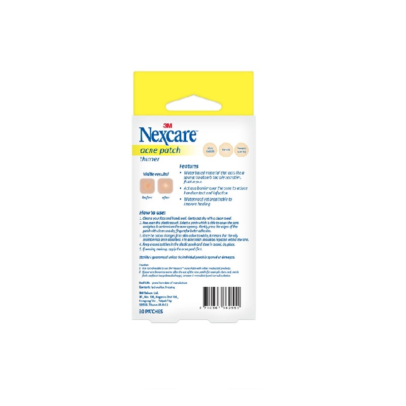 Nexcare Acne Patch Thinner, 30pcs