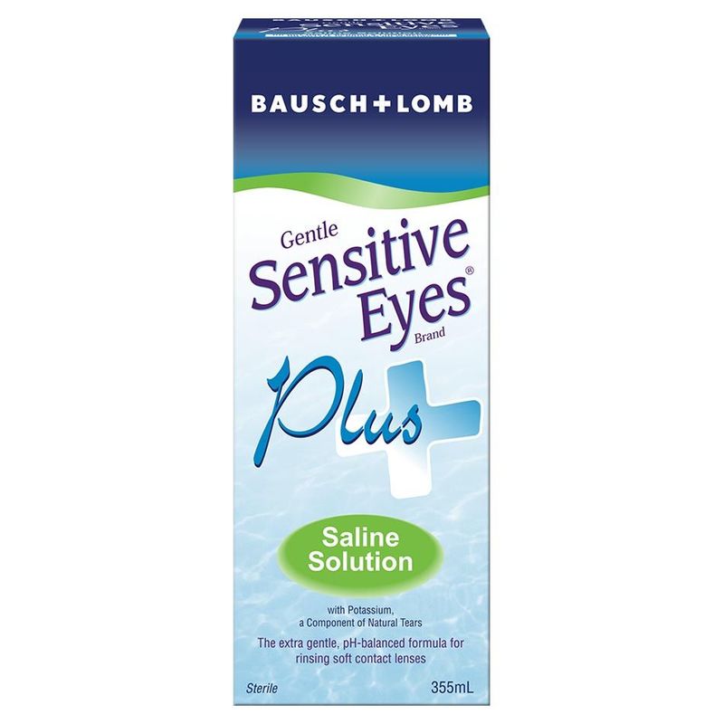 Bausch & Lomb Sensitive Eyes Plus Saline Solution, 2 x 355ml