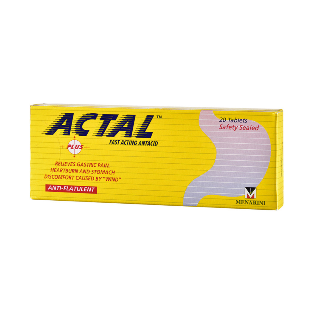 Actal Plus Fast Acting Antacid 20 Tablets Guardian Singapore