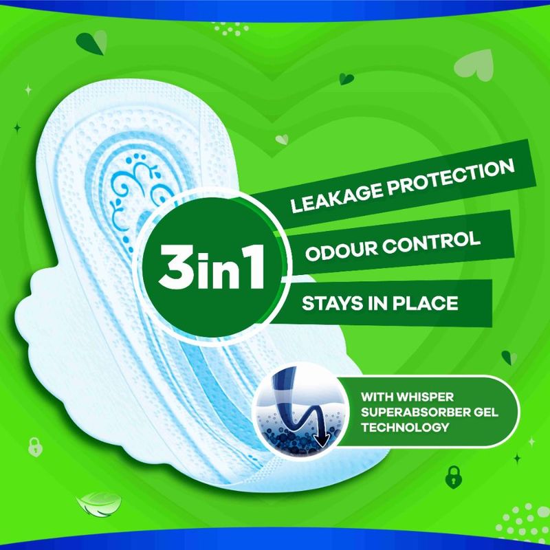 Whisper Ultra Clean Thin Regular Wing Sanitary pads 24cm 18 pads