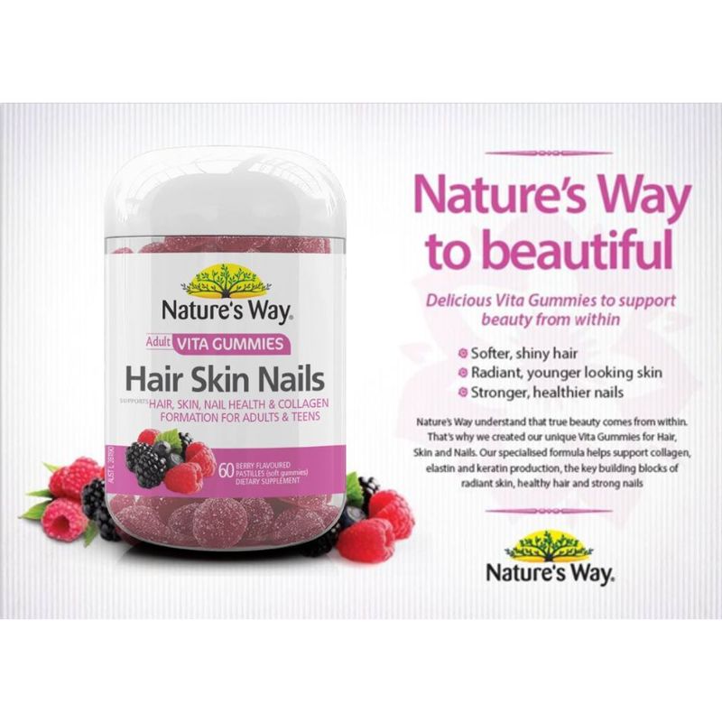 Nature's Way Adult Vita Gummies Hair Skin Nails 60S