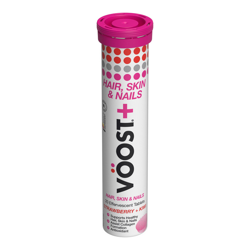VÖOST Hair Skin Nails Effervescent 20 tabs to help support healthy hair, skin and nails (20 count)
