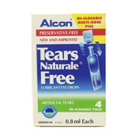 Alcon Tears Naturale Free Lubricant Eye Drops, 4pcs