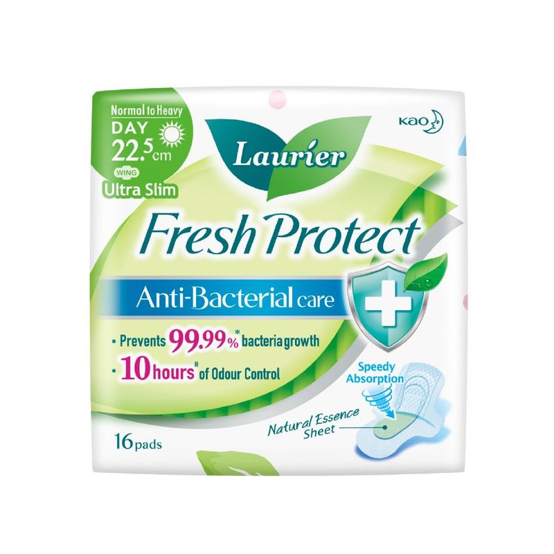 Laurier Fresh Protect Anti-Bacterial Ultra Slim Day 22.5cm, 16pcs