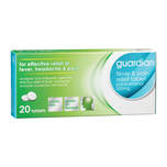 Guardian Fever & Pain Relief Tablet Paracetamol 500mg, 20 tablets