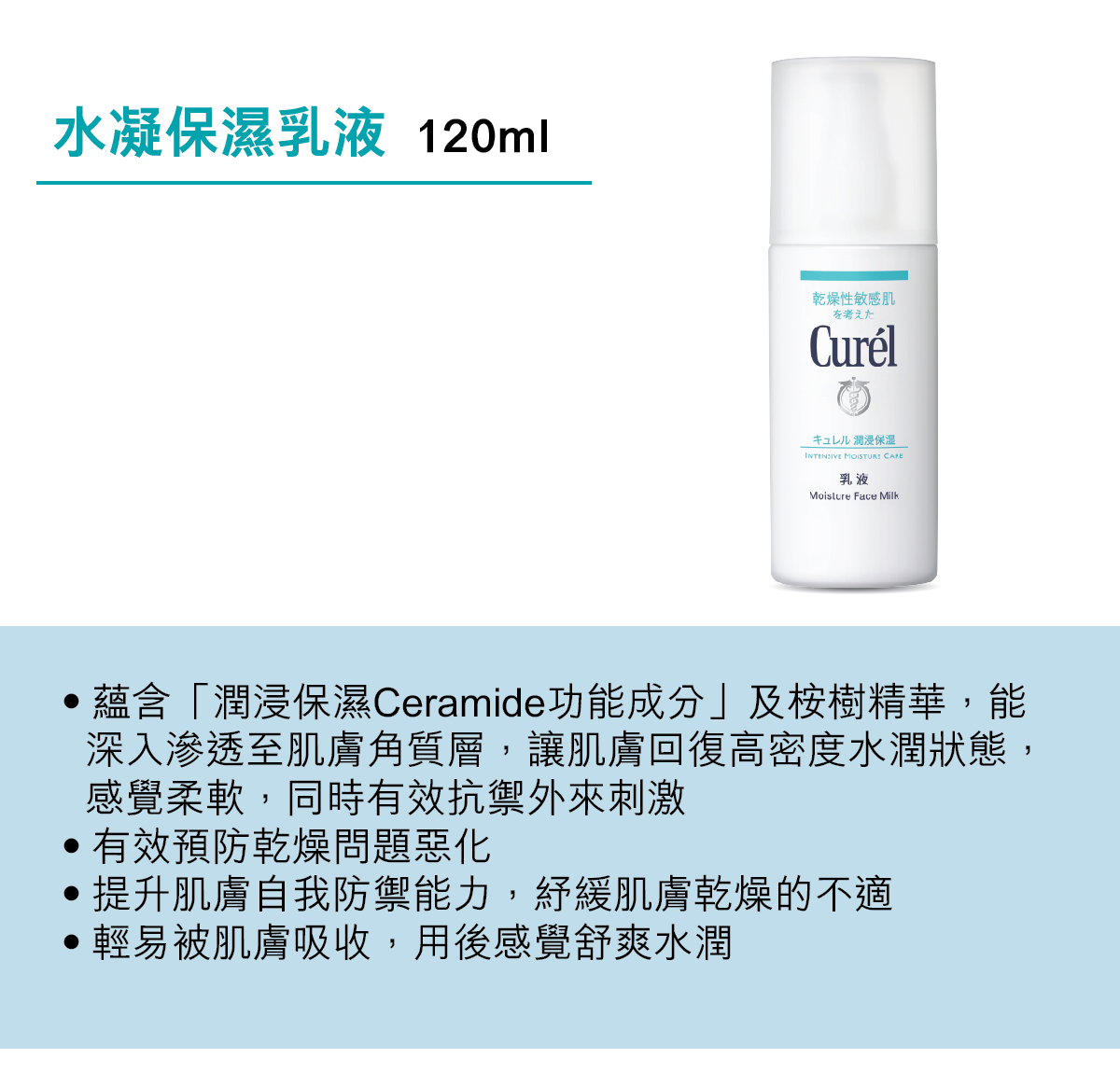 Curel水凝保濕乳液120毫升| 醫學美容| 美容| 萬寧官方網店