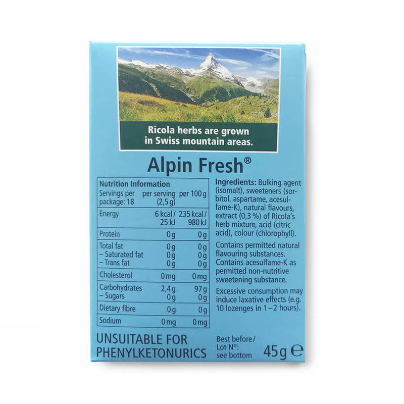 Ricola Swiss Herb Lozenges Alpine Fresh, 45g
