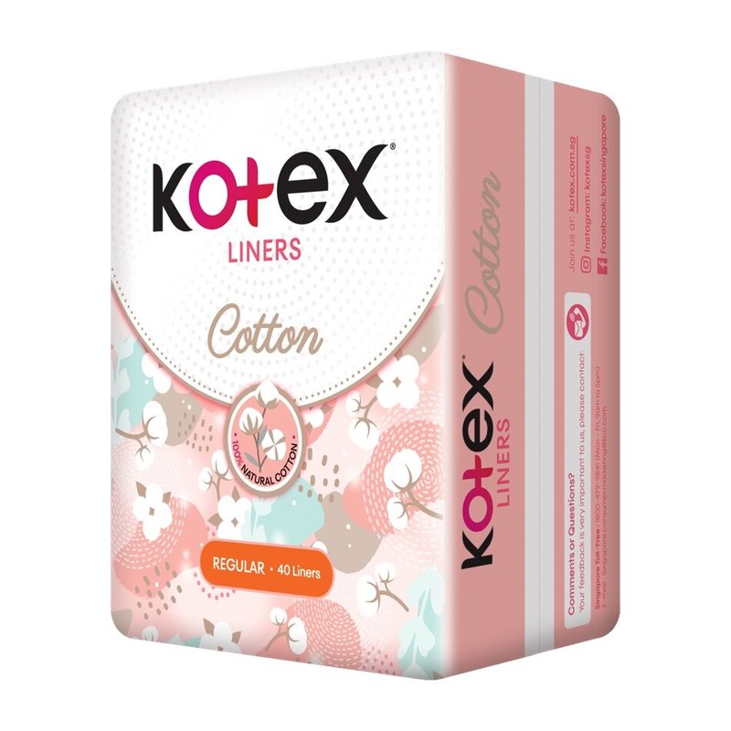 Kotex Cotton Liners Regular Unscented 40s
