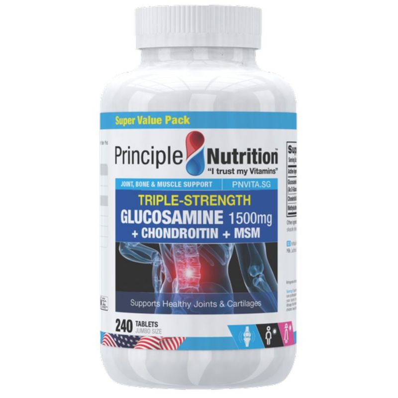 Principle Nutrition Triple Glucosamine 1500mg + Chond 1200mg + MSM