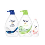 Dove Go Fresh Aqua Body Wash 1000g + Beauty Nourishing Body Wash 1000g + Freebie (Random delivery)