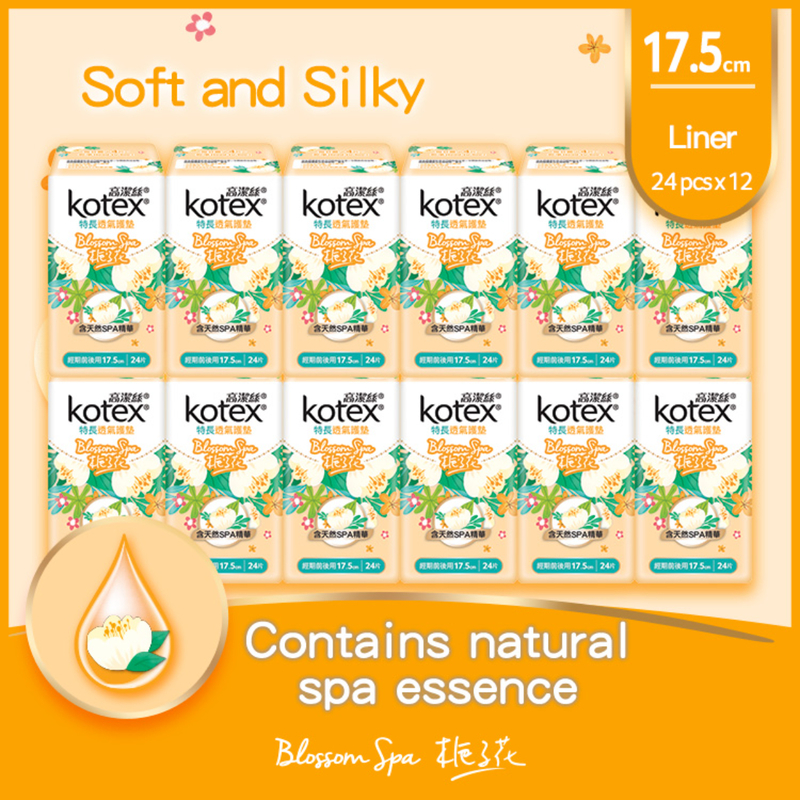 Kotex Blossom Spa Liner Gardenia Long 24pcs x 12 Pack(Full Case)